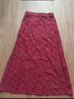 Brandy Melville Red Floral Maxi Skirt
